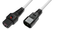 IEC Lock - Rallonge secteur C13/C14 - 1m Blanc
