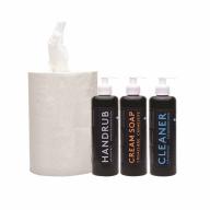 Recharges Opti'clean : savon + savon dégraissant + gel hydroalcoolique + essuie-mains