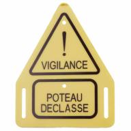 ETIQPR : Étiquette jaune triangulaire " poteau déclassé"