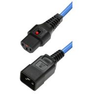 IEC LOCK - Rallonge secteur C13/C20 H05VV-F 3x1mm2 - 1m bleu