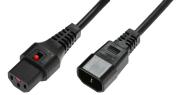 IEC Lock - Rallonge secteur C13/C14 - 1m Noir