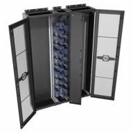 Rack de distribution 1500x300mm 47U 19'' portes perforées D&G + pleine milieu noir H+S (85109330)