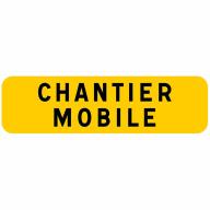 Panonceau pr panneau temp KM9 900x250 Cl.2 "Chantier mobile"