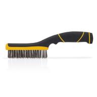 Brosse fils acier inoxydable 4x16 manche bi-matière
