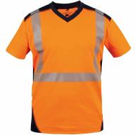 Tee-shirt haute visibilité MC orange/bleu marine Cl.2 T2S T.L