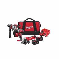 Tripack Premium MILWAUKEE perfo perceuse meuleuse 18V 2x5Ah + sac - V2