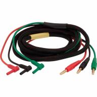 Cordon cuivre banane TED 2 fiches coudées 2mm/2 fiches 4mm B/J Lg 2m