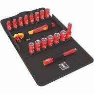 Jeu cliquet Zyklop 3/8" WERA + douilles 6 à 19mm - Isolés 1000V