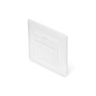 Plastron 45x45 2 ports RJ45 avec plaque de finition 80x80mm, Blanc