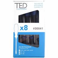 Jeu de 8 tournevis TED® - 4 plats, 2 Phillips et 2 Pozidriv