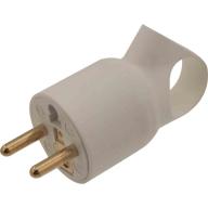 Fiche plastique 2P+T 16A à vis blanc -LEGRAND