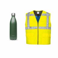 Pack Bouteille isotherme verte + gilet rafraichissant S/M