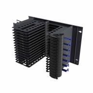 Chassis Lisa gauche 3U 19" 6 slots splicing/MTP noir H+S