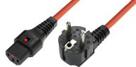 IEC Lock - Cordon secteur 2P+T FR / C13 - 3m Orange