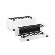 Guide câbles horizontal avec passe balais et couvercle 4U - métal