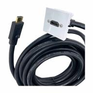 Plastron 45x45 HDMI 2.0 FM Coudé 60° AWG24 Lg 5m