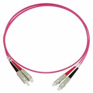Cordon optique duplex LC/PC-SC/PC OM4 Ø 2 mm Magenta longueur 2 m