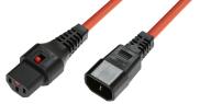 IEC Lock - Rallonge secteur C13/C14 - 7m Orange