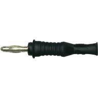 Fiche banane encliquetable à visser 4mm noire - Sachet de 10