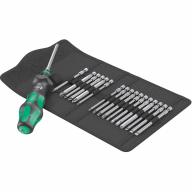 Jeu tournevis WERA Turbo + 18 embouts Fente / PH / PZ / Torx / 6 pans