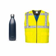 Pack Bouteille isotherme bleue + gilet rafraichissant S/M
