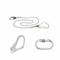 Longe antichute corde toronnée 1,5 m + mousqueton + grand mousqueton