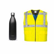 Pack Bouteille isotherme noire + gilet rafraichissant S/M