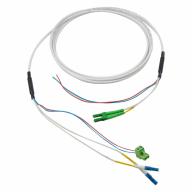 Cordon hybride SX LC/APC-LC/UPC G.657A2 2x0,5mm² Ø4,2mm Blanc Lg 3m