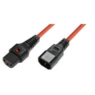 IEC LOCK - Rallonge secteur C13/C14 - 2m orange