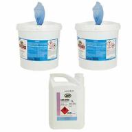 Kit 2 boîtes 1000 lingettes à imprégner + 5L de lotion désinfectante