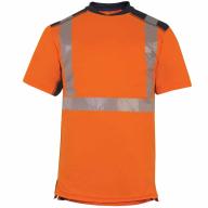 Tee-shirt haute visibilité MC orange/bleu marine Cl.2 T2S T.L - 19361