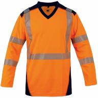 Tee-shirt haute visibilité ML orange/bleu marine Cl.3 T2S T.M