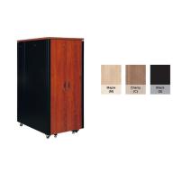 UPTEC v2 Baie insono. 32U L750 P1130 H1666 finit. bois 6 vent. noir - Infrastructure 19 pouces professionnelle