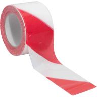 Ruban balisage chantier blanc et rouge 50mm x 100m