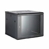 Coffret mural 19" 12U 600x600mm noir - panneaux amovibles