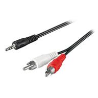 Cordon audio stéréo Jack 3.5 M / 2 x RCA M - 15m - blindé