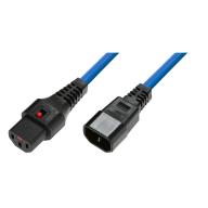 IEC LOCK - Rallonge secteur C13/C14 - 1m bleu