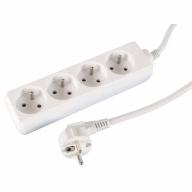 Multiprise 2P+T 4 prises blanc Lg 1,5m