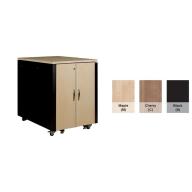 UPTEC v2 Baie insono. 17U L750 P1130 H1000 finit. bois 3 vent. noir - Infrastructure 19 pouces professionnelle