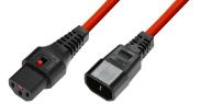 IEC Lock - Rallonge secteur C13/C14 - 1.5m Rouge