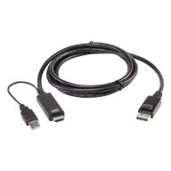 ATEN - 2L-7D02HDP - Câble HDMI vers DisplayPort True 4K de 1.8m