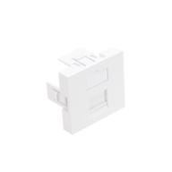 LEVITON - Plastron plat simple 45X45 - 1 port - blanc - Connectique réseau B2B
