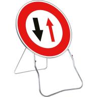 Panneau temp BK15 650 Cl.1 "Céder le passage sens inverse" + PL