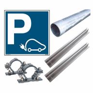Kit panneau PVC pour voiture électrique avec poteau et brides de fixation