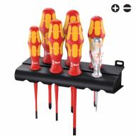 Jeu de 6 tournevis isolés WERA Fente / PH avec tournevis testeur