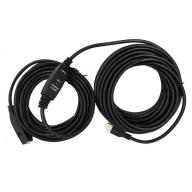 Rallonge amplifiée USB2.0 AA M/F - 15m (option alim secteur possible)