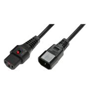 IEC LOCK - Rallonge secteur C13/C14 - 4m noir