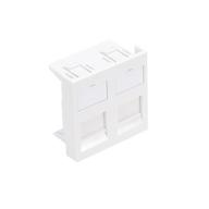 LEVITON - Plastron plat simple 45X45 - 2 ports - blanc - Connectique réseau B2B