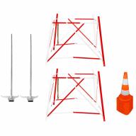 Pack sécu : 2 garde-fou+2 marteau à plaque PA+10 balise de signalisation