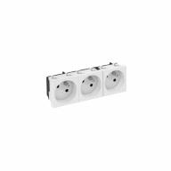 Prise de courant droite – module double 45x135 mm – Blanc